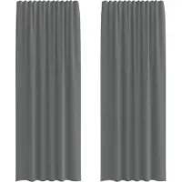 vidaXL Voile Vorhänge mit Stangentaschen 2 Stk. Dunkelgrau