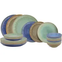 Cookinglife Geschirrset Aqua Maris 18-teilig / 6 Personen - 6 Speiseteller, 6 Frühstücksteller und 6 Schalen