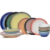 Studio Tavola Geschirrset Fire 18-teilig / 6 Personen - 6 Speiseteller, 6 Frühstücksteller und 6 Schalen