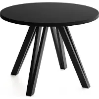 WFL GROUP Runder Esstisch 100 cm mit Schwarzen Holzbeinen aus Buchenholz – Moderner Tisch für Esszimmer, Küche und Wohnzimmer – Platzsparender Tisch für 4 Personen – Schwarz