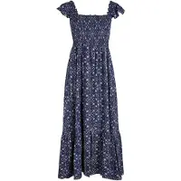 Apricot Midikleid Damen Viskose blau gemustert, 40 843522-0001-00400