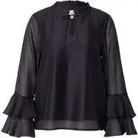 Comma Bluse Feminine Lyocell-Voile-Bluse mit Trompetenärmeln