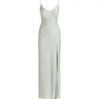 Vera Mont Abendkleid mit Seitenschlitzen in Mint/Silver | Gr.: 40