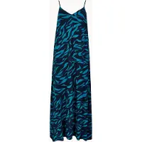 Apricot Maxikleid Damen Viskose blau bedruckt, 38 843530-0002-00380
