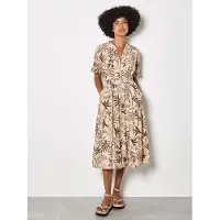 Apricot Midikleid Damen Viskose beige gemustert, 36 844467-0002-00360