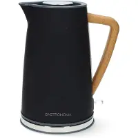 Gastronoma 18130006 - Wasserkocher mit großem 1,7-Liter-Wasserbehälter und Kalkfilter - Soft-Touch-Gehäuse mit Edelstahloberfläche - 2200 W - Schwarz