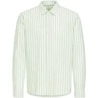 Blend Leinenhemd "BHAban Linen Mix Striped" Gestreiftes Hemd mit 2-Knopf-Manschette