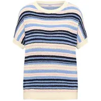 Cecil Pullover in Blau/ Creme - XXL