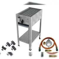 ChattenGlut ChattenTec Professional doppelwandiger Gastrobräter 1-flammig Standgerät 4 kW, Flüssiggas 340x530x830 mm mit Gewerberegler und Rost