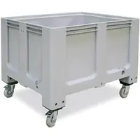 BRB-Lagertechnik BRB Palettenbox, 4 Rollen, 610 Liter, 1200x1000x915 mm, Tiefkühlhaus geeignet, grau