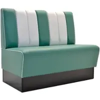 BIG Möbel Gastro Sitzbank Americano Retro | Dinerbank Türkis & Weiß | 140 cm breit | Amerikanische Sitzbank