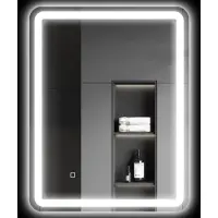HOMCOM Badspiegel, 60 x 80 cm LED Badezimmerspiegel mit 3 Lichtfarben, IP44