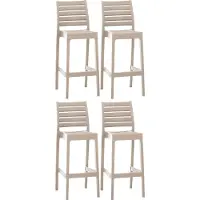 CLP 4er Set Barhocker Ares mit Fußstütze | Farbe schlamm