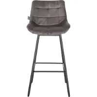 DELUKE 4er Set Barhocker VISEN - Samt Grau 49x56x105 cm | Barstuhl Mit Lehne Drehbar Tresenhocker Tresenstuhl Kneipenhocker Kneipenstuhl