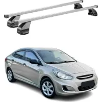 Omac Menabo Dachträger Grundtäger für Hyundai Accent 2010-2017 75kg Stahl Silber 2x