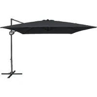 Axi Mira Ampelschirm Quadratisch 300x300 cm in Anthrazit/Grau | Sonnenschirm für Garten / Terrasse, UV-schützendes Schirmtuch UPF-Wert von 30+ |