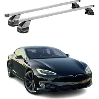 Omac Menabo Dachträger Grundtäger für Tesla Model S 2016-2025 75kg Stahl Silber 2 tlg