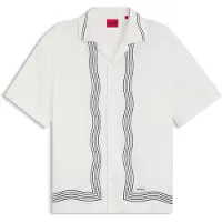 HUGO Oversized-Fit Hemd mit Print und Freizeitkragen Grösse XS