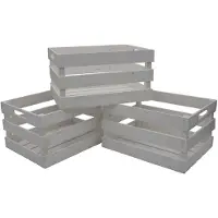 UNUS 3er Set Holzkiste in Weiß | Gr.: onesize