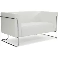 Hjh OFFICE CURACAO | 2-Sitzer - Lounge Sofa Weiß