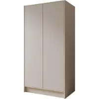 WFL GROUP Kleiderschrank im Skandi-Stil – Grifflos, Minimalistisch Garderobenschrank mit viel Stauraum für Ankleide – 100 cm – Kaschmir
