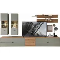 Innostyle Wohnwand >Ina< in Grün, Holzwerkstoff - 340x185x44cm (BxHxT)