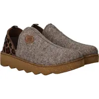 Rohde Damen Hausschuh Plateau Slipper mit Leopard und Zebramuster Foggia-D 6106, Größe:38 EU, Farbe:Braun
