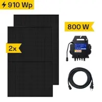 Heima24 Balkonkraftwerk 920 Wp mit APsystems Mikro-Wechselrichter EZ1-M, Anschlusskabel und 2 Solarmodulen 460Wp Glas-Glas full black (* 0% MwSt. gem. §12 Abs. 3 UstG)