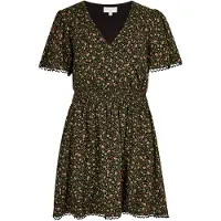 Apricot Minikleid "Minikleid mit zierlichem Blumenmuster" mit Goldfoliendruck