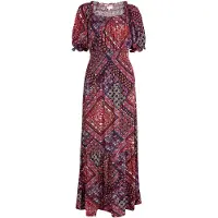 Apricot Maxikleid "Maxikleid im Boho Stil" mit Folk-Print