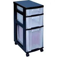 Really Useful Box Aufbewahrungsbox transparent, schwarz 30,0 x 42,0 x 69,0 cm, 1 St.