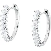 Morellato - Silver oval earrings with cubic zirconia Tesori SAIW265