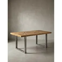 KADIMA DESIGN Massivholz Esstisch, rustikales Design, Edelstahlbeine, Mango Massivholz. 180x90x76 cm |