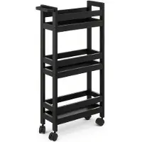 5five Simply Smart Badregal auf Rollen, sehr schmal, 3 Ablagen, 15 cm breit