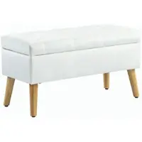 HOMCOM TRUHENBANK Samtoptik Weiß