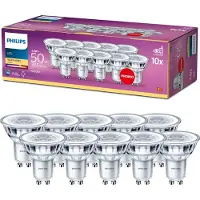 Philips Spot 50W PAR16 GU10 x10, 4,6 W, 50 W, GU10, 355 lm, 15000 h, Warmweiß
