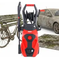HECHT Hochdruckreiniger elektrisch 334 | 2200 W | 170 bar | 450 l/h | integrierter Reinigungsmitteltank & Schlauchtrommel