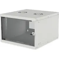Intellinet 19" Wandverteiler, Basic Line, 6 HE, 353 (H) x 540 (B) x 560 (T) mm, Flatpack, Schutzklasse IP20, grau, Wandmontiertes Regal, 6U, 50 kg, 11 kg, Grau