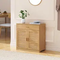 En.casa Schuhschrank Aarela 67x66x34 cm Bambus