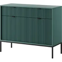 Masseno Kommode STELLARE 104 cm Sideboard mit 2 Schubladen und 2 Türen für Wohnzimmer Schlafzimmer Modern 104x39x83 cm Hellgrün / Hellgrün