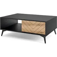 Masseno Couchtisch DIAMANTE 103,5 cm Kaffetisch für Wohnzimmer Sofatisch Wohnzimmertisch Schwarz