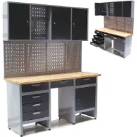 Apex Werkstatt Combi-Set Werkbank 06276 Werkzeugschrank + Werkzeugwand 06278 Lochwand
