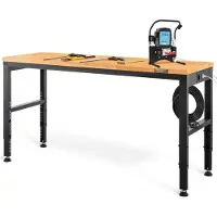 StarTech.com Höhenverstellbarer Multifunktionswerktisch SM - Kaltgewalzter Stahl - 122 x 61 x 72 - 97 cm Spanntisch - 900 kg Gewichtskapazität - Braun - Klappbare Werkzeugbank - Ideal für die Werkstatt