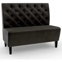 BIG Möbel Gastro Sitzbank Paris | 120 cm breit | Samtstoff in Schwarz | Chesterfield | Dinerbank