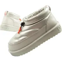 D.Franklin women's snow boots winter fashionable insulated ankle boots silver