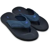 Brasileras Herren Zehensandalen mit rutschfester Sohle bequem schuhe strand/schwimmbad/stadt navy blau 46 EU - UBACO
