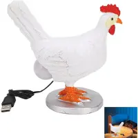 Slyrun Huhn Lampe Lustig - Hühnerei Tischlampe aus Harz LED Henne Nachtlicht für Wohnzimmer Schlafzimmer Dekoration