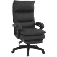 Venda Chefsessel ELIAS, Anthrazit Stoff, ergonomisch, höhenverstellbar, bis 140 kg, 71x118 cm