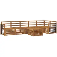 vidaXL Outdoor-Sofagarnitur 7 stk. Natur Polyester