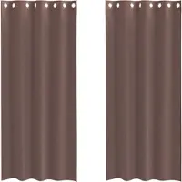 vidaXL Voile Vorhänge mit Ösen 2 Stk. Braun 140x225 cm